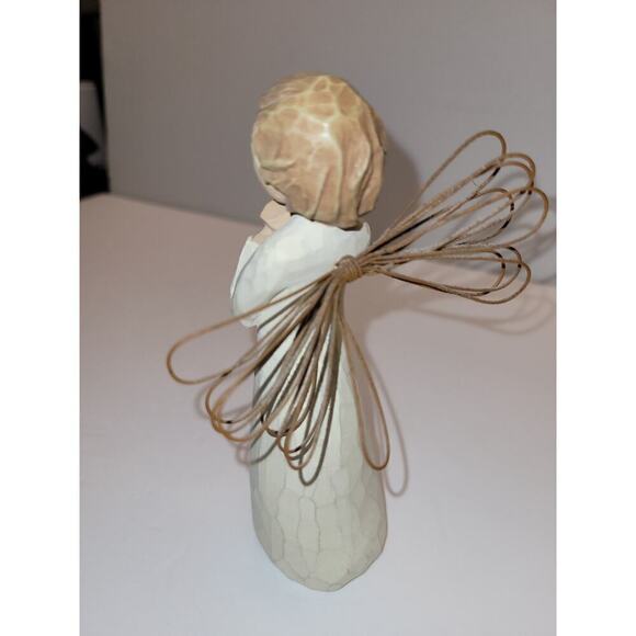 Willow Tree Angel of Wishes Figurine Susan Lordi 2000 Demdaco Resin Metal Wings - Picture 2 of 7